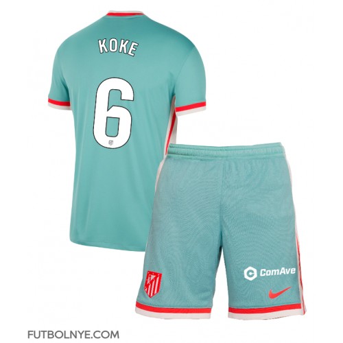 Camiseta Atletico Madrid Koke #6 Visitante Equipación para niños 2024-25 manga corta (+ pantalones cortos)